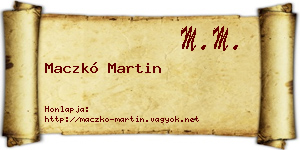 Maczkó Martin névjegykártya