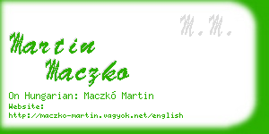 martin maczko business card